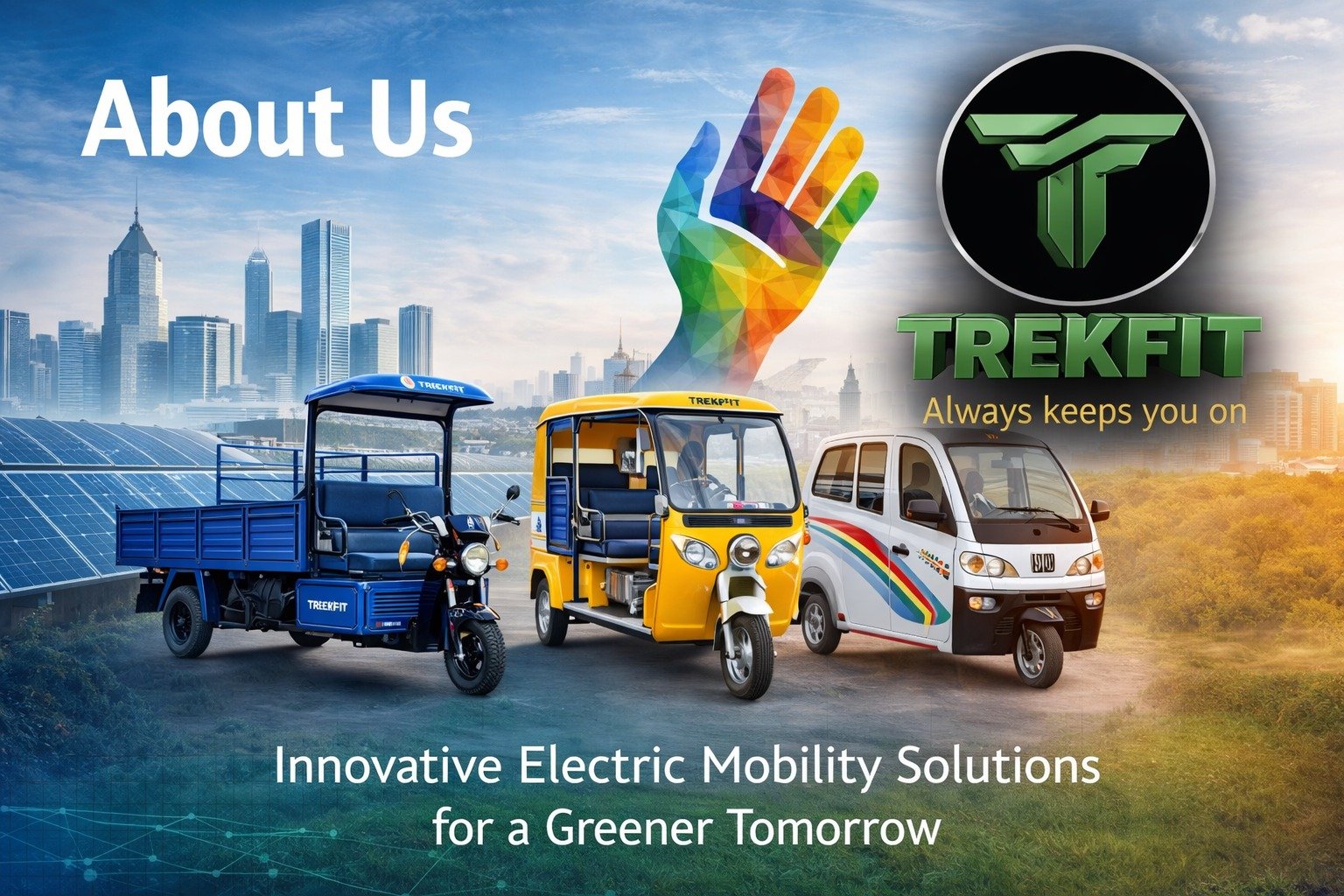 Trekfit India electric vehicles showcasing e-rickshaws and sustainable mobility solutions for a greener future