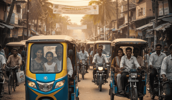 Modern E-Rickshaw Transport in Sitapur Streets